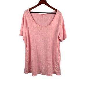 Fresh Produce Womens Pink Slub Knit T-Shirt Top 2X 100% Cotton